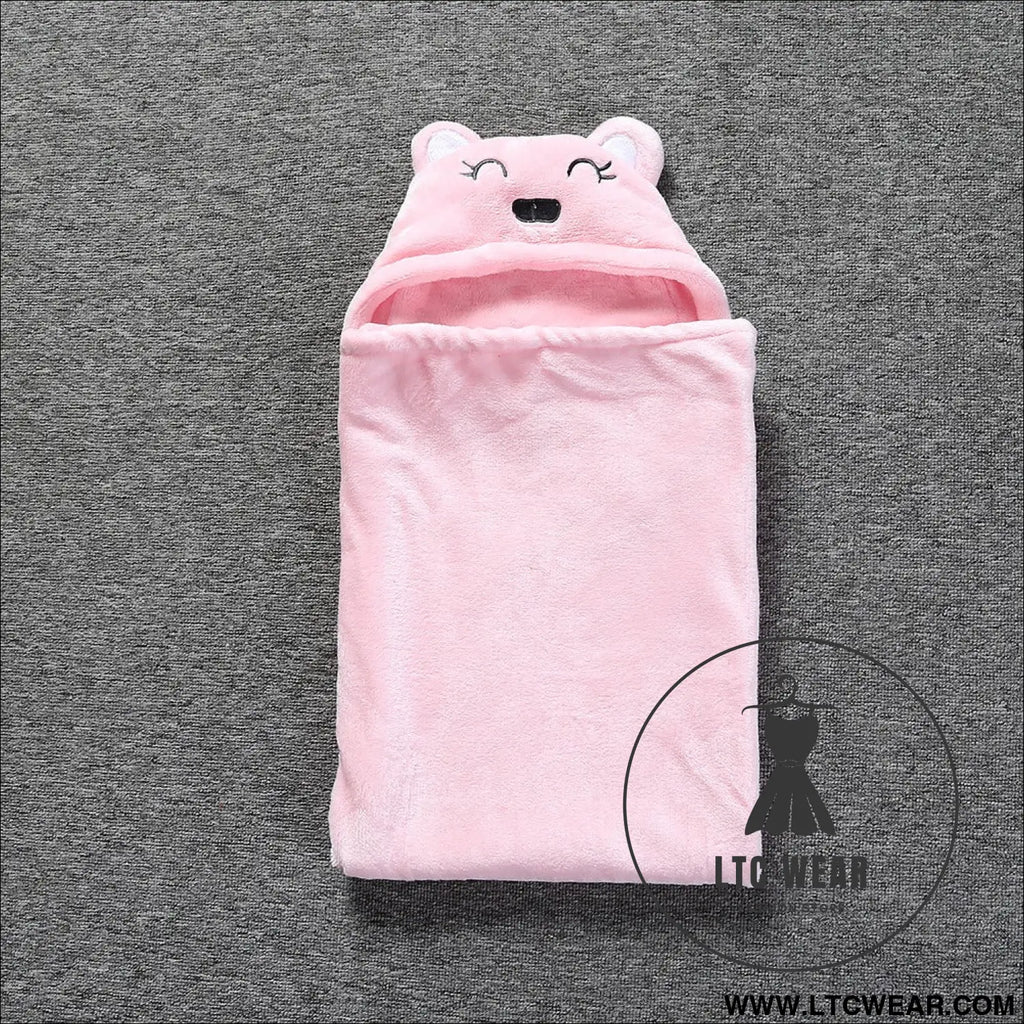 Baby coral fleece cuddle baby cuddle blanket newborn baby bear air conditioning blanket package towel cover blanket