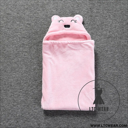Baby coral fleece cuddle baby cuddle blanket newborn baby bear air conditioning blanket package towel cover blanket