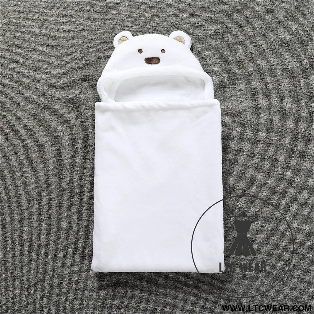 Baby coral fleece cuddle baby cuddle blanket newborn baby bear air conditioning blanket package towel cover blanket