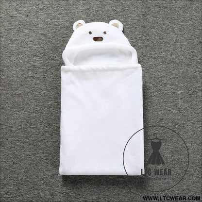 Baby coral fleece cuddle baby cuddle blanket newborn baby bear air conditioning blanket package towel cover blanket