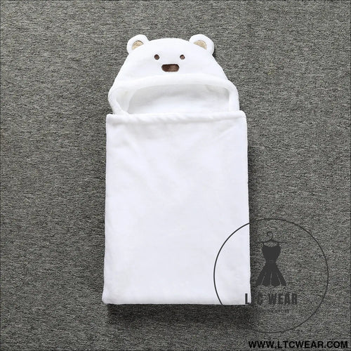 Baby coral fleece cuddle baby cuddle blanket newborn baby bear air conditioning blanket package towel cover blanket