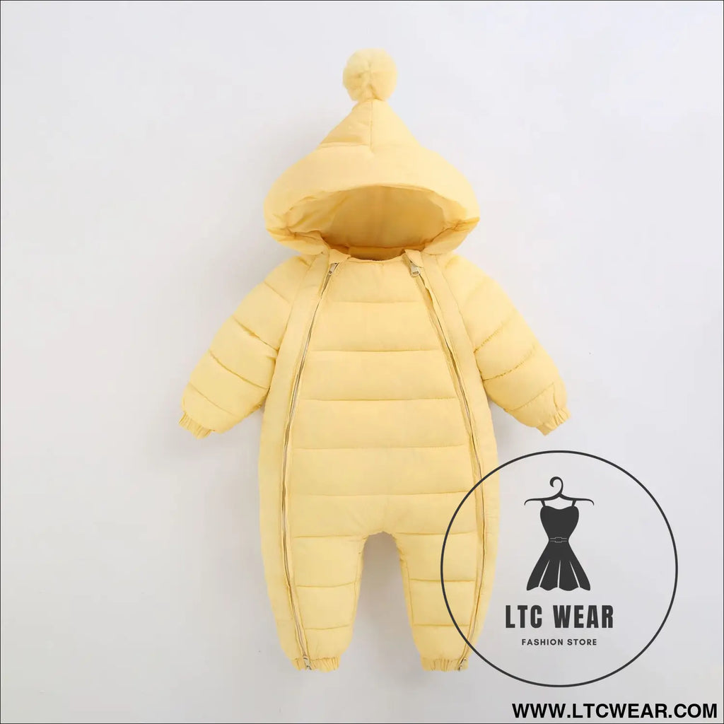 Baby jumpsuit thickened in winter baby’s outdoor clothes newborn cotton crawling clothes autumn and winter toddler