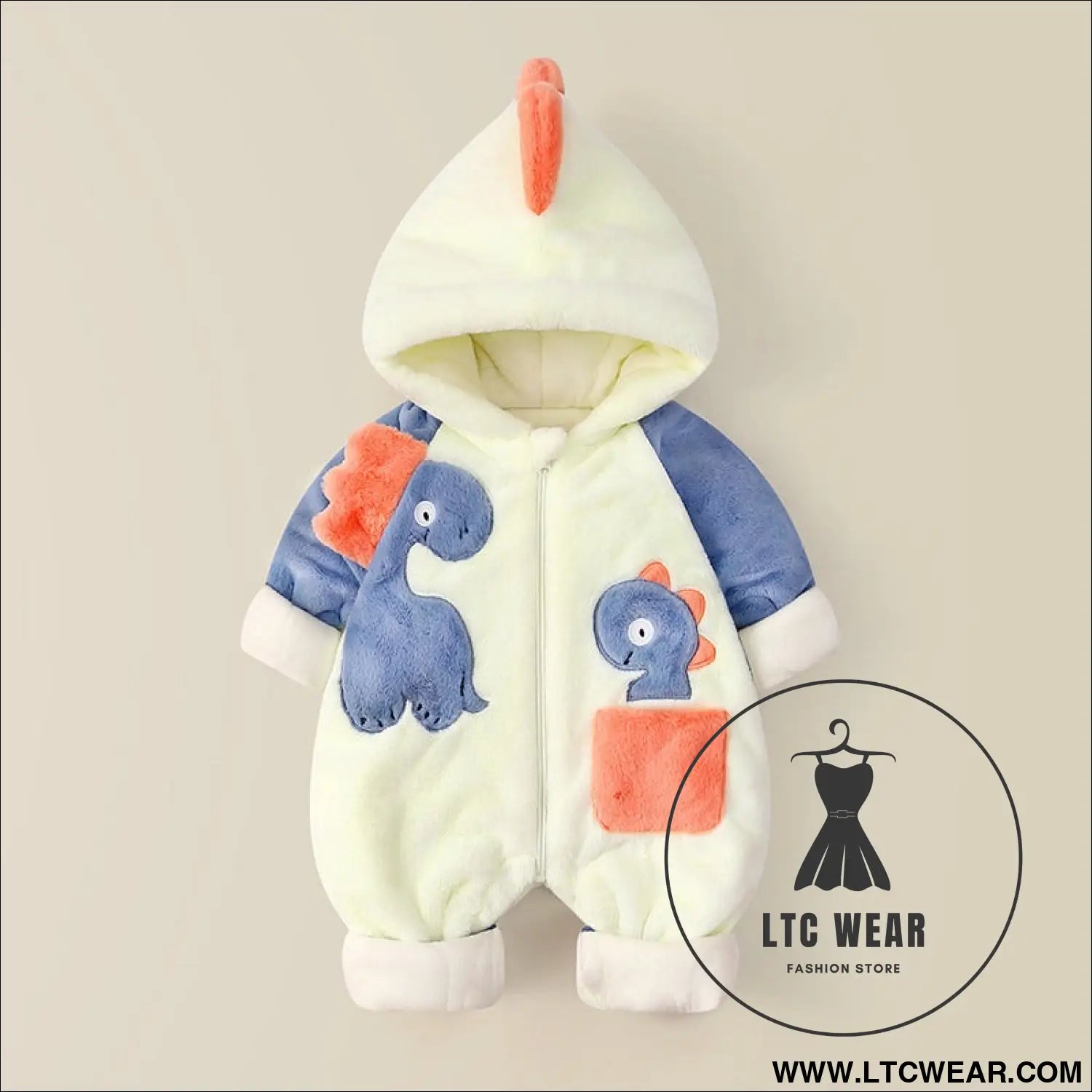 Baby one-piece clothes plush thickened autumn and winter new baby boys and girls romper cartoon crawling clothes winter