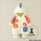 Baby one-piece clothes plush thickened autumn and winter new baby boys and girls romper cartoon crawling clothes winter