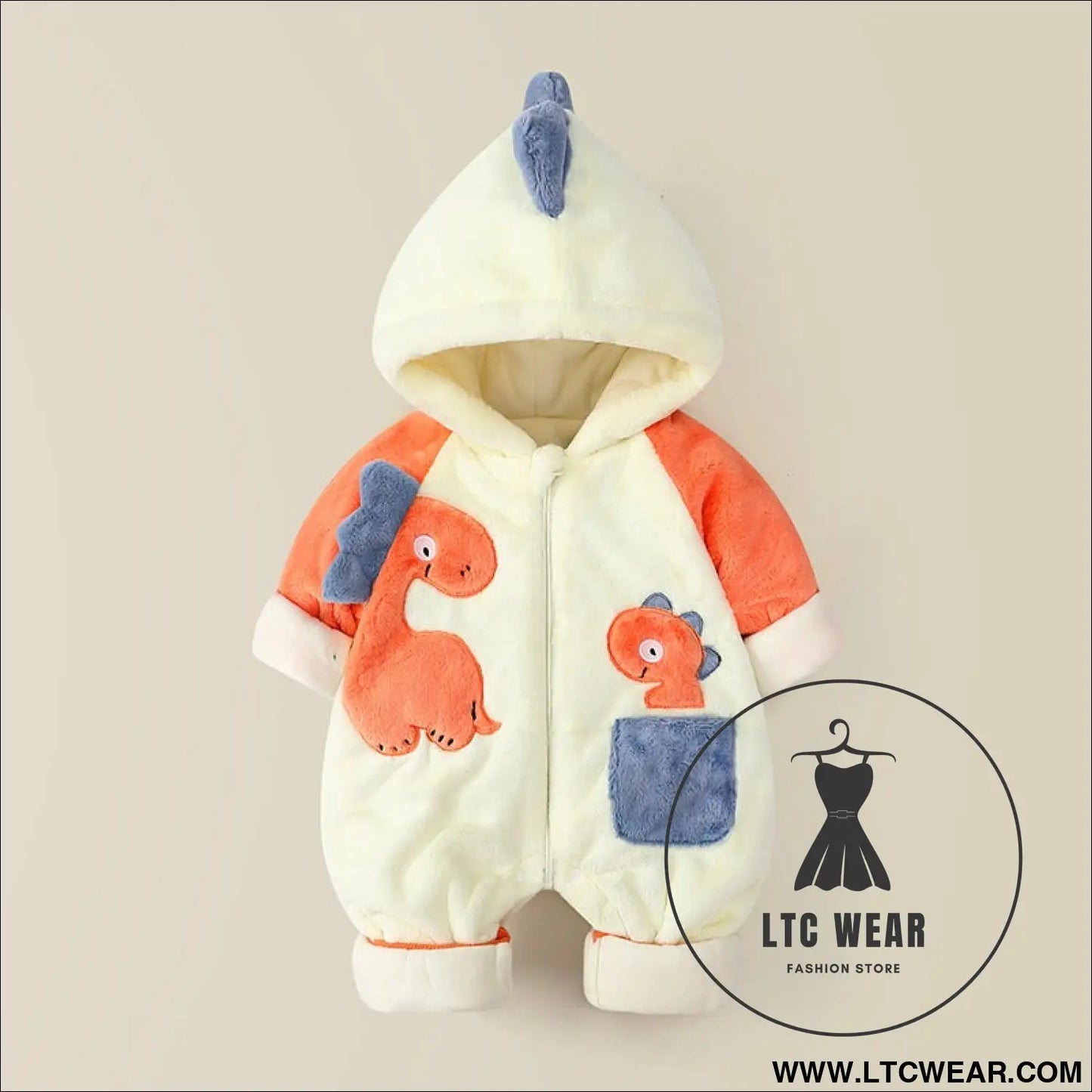 Baby one-piece clothes plush thickened autumn and winter new baby boys and girls romper cartoon crawling clothes winter