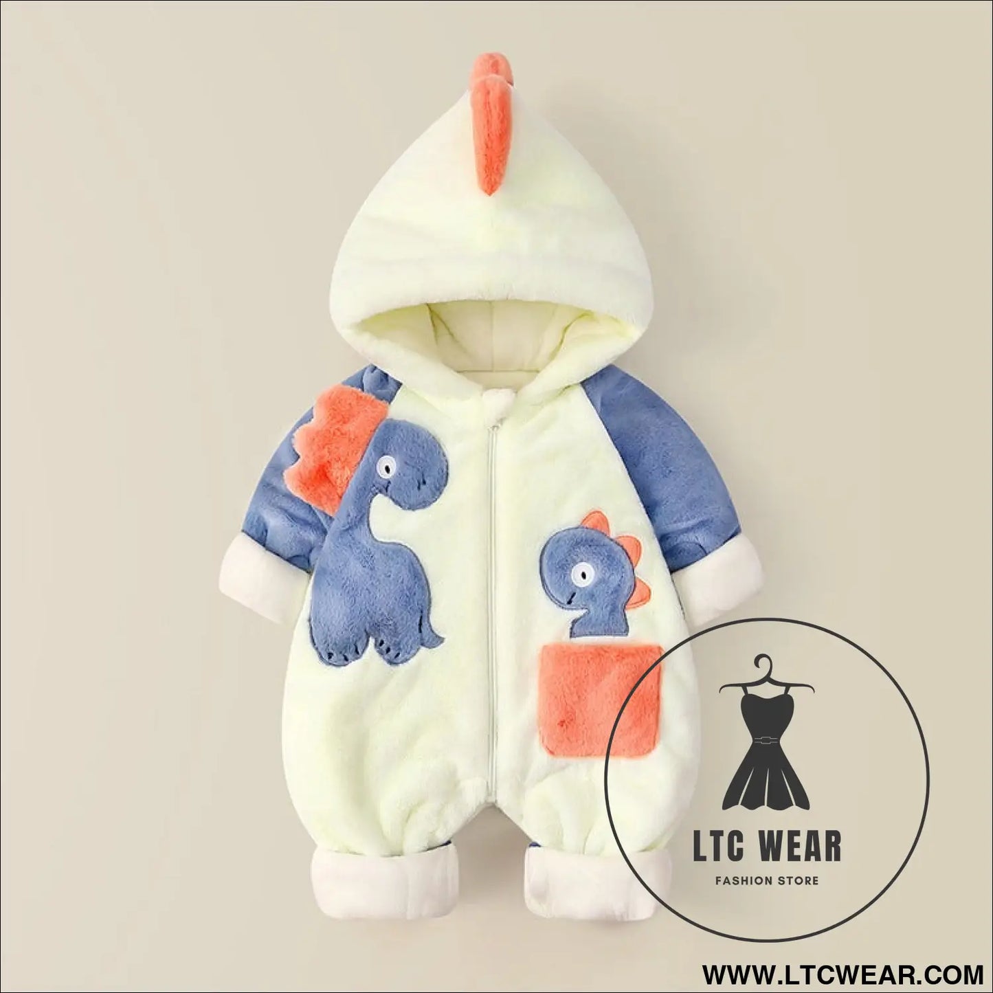 Baby one-piece clothes plush thickened autumn and winter new baby boys and girls romper cartoon crawling clothes winter