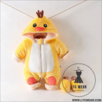Baby onesie cotton clothes winter newborn baby out crawling clothes modeling cotton thickened harness - chicken yellow