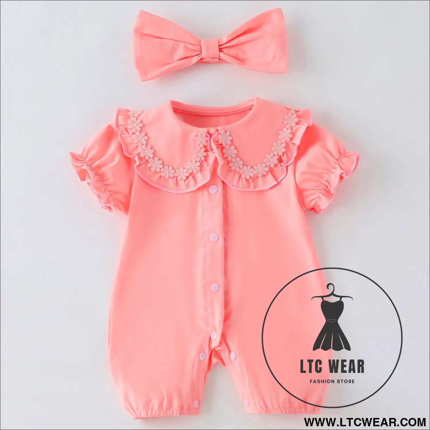 Baby onesie spring and autumn baby girl baby girl baby korean newborn romper ins wind romper baby girl clothes - pink