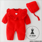 Baby onesie spring and autumn baby girl baby girl baby korean newborn romper ins wind romper baby girl clothes - red