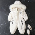 Baby ski suit one-piece suit baby climbing suit romper winter new children’s one-piece suit - white / 90cm