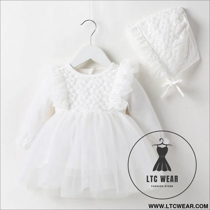 Baby skirt spring autumn winter korean version girls dress plus velvet one-year-old dress girl baby clothes princess