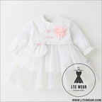 Baby skirt spring autumn winter korean version girls dress plus velvet one-year-old dress girl baby clothes princess