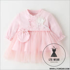 Baby skirt spring autumn winter korean version girls dress plus velvet one-year-old dress girl baby clothes princess