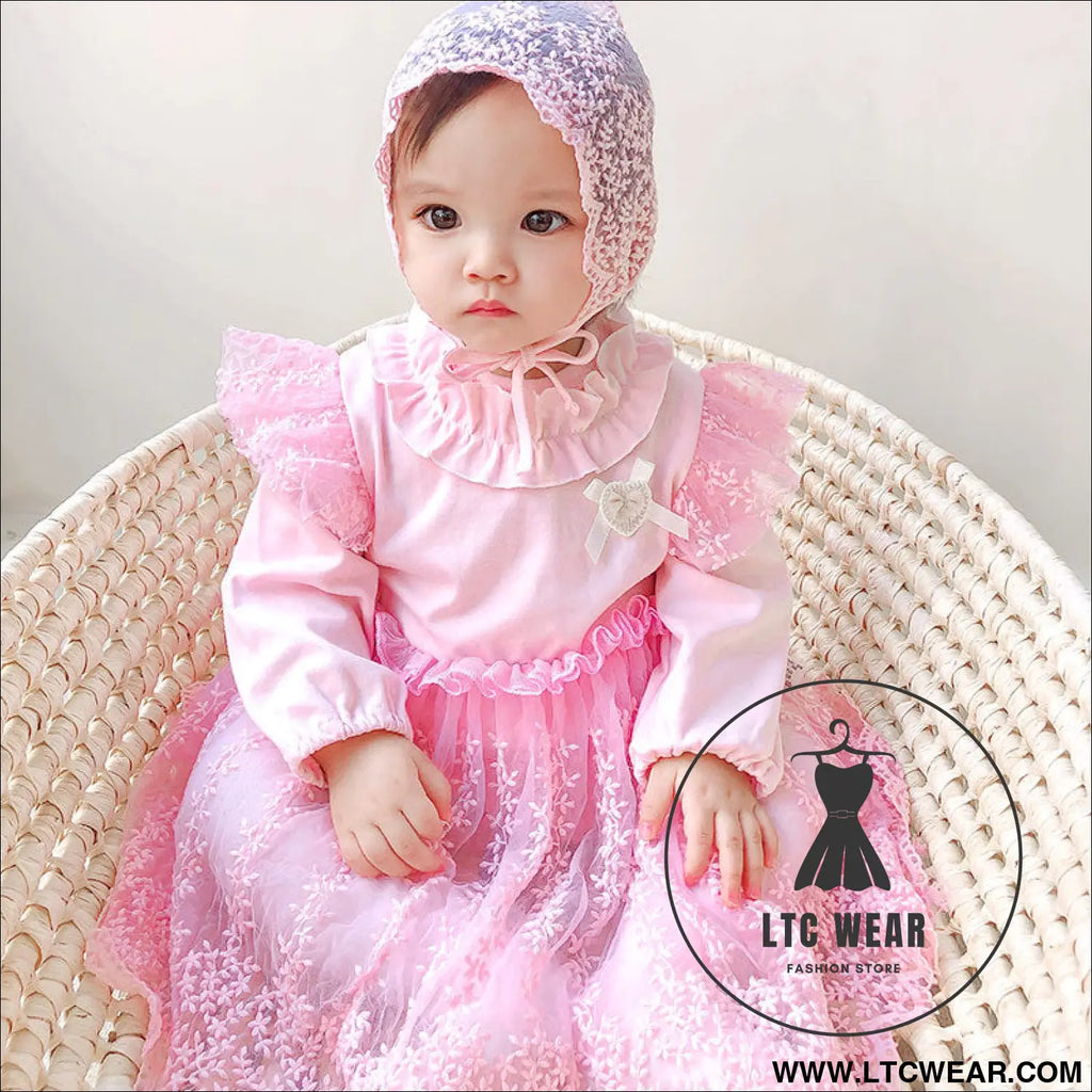 Baby skirt spring autumn winter korean version girls dress plus velvet one-year-old dress girl baby clothes princess
