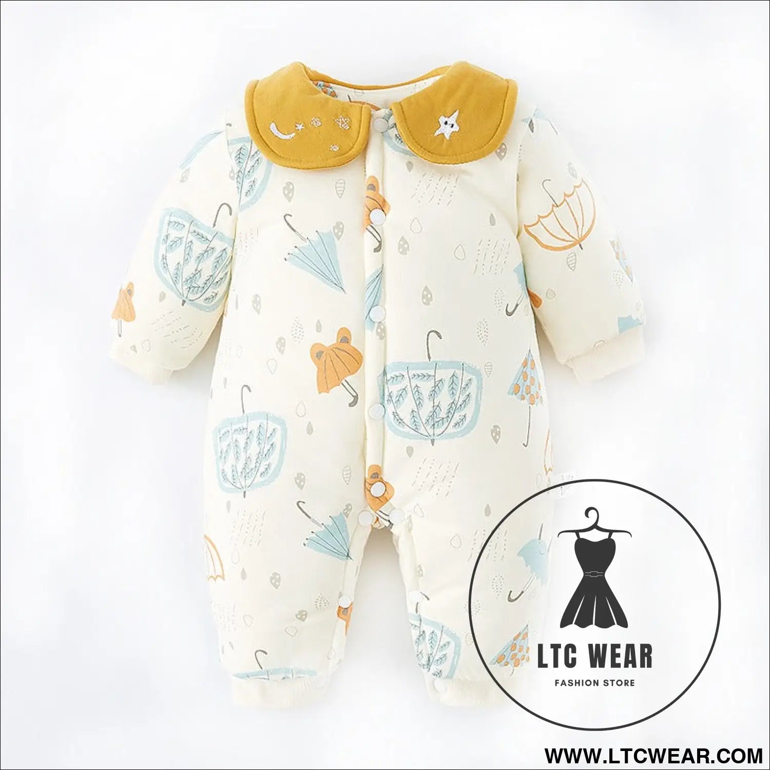 Baby warm onesie cotton thickened cotton winter baby harness crawling clothes spring and autumn newborn sleeping bag