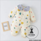 Baby warm onesie cotton thickened cotton winter baby harness crawling clothes spring and autumn newborn sleeping bag