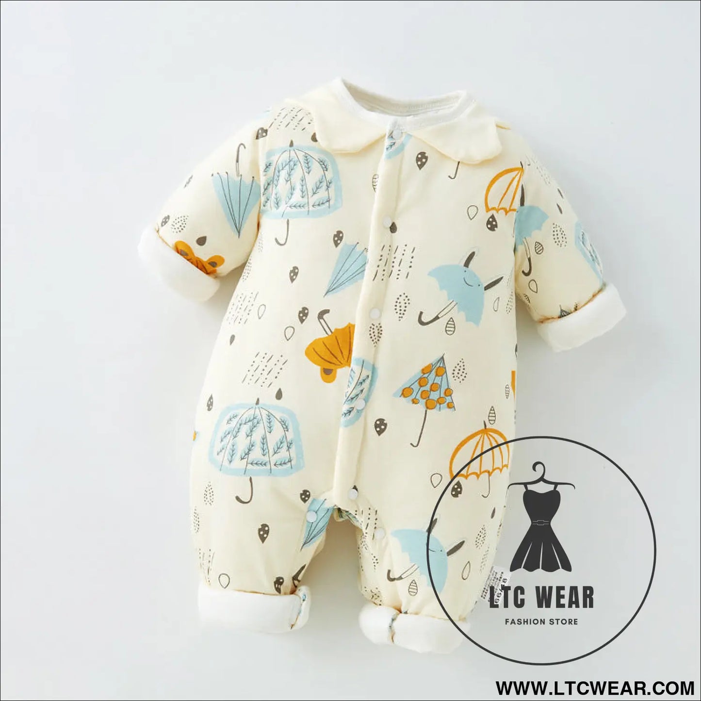 Baby warm onesie cotton thickened cotton winter baby harness crawling clothes spring and autumn newborn sleeping bag
