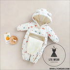 Baby winter clothes newborn one-piece clothes autumn and winter plush thickened outerwear hugging suit