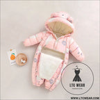 Baby winter clothes newborn one-piece clothes autumn and winter plush thickened outerwear hugging suit