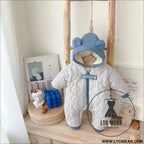 Baby’s winter clothes cotton padded clothes with velvet thickened one-piece clothes for boys cute crawling clothes