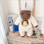 Baby’s winter clothes cotton padded clothes with velvet thickened one-piece clothes for boys cute crawling clothes