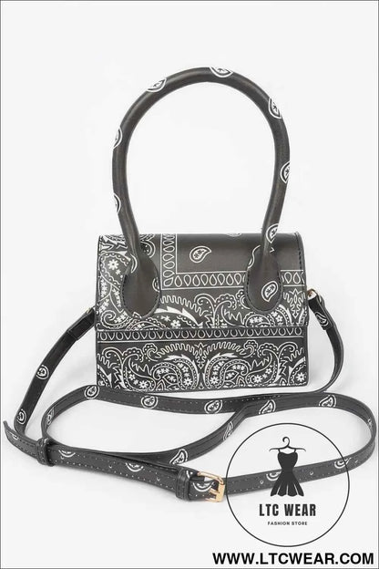 Bandana Crossbody Bag with Single Handle Flap Design