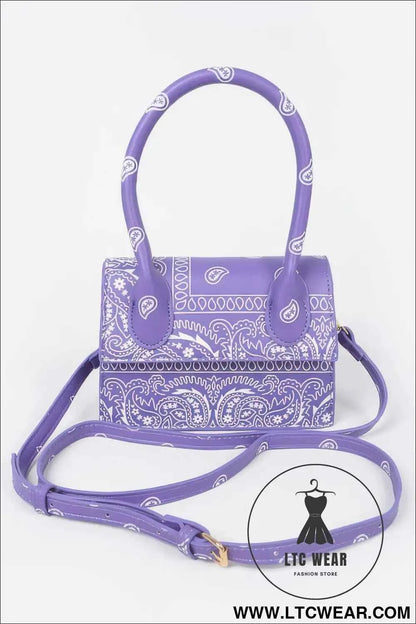 Bandana Crossbody Bag with Single Handle Flap Design