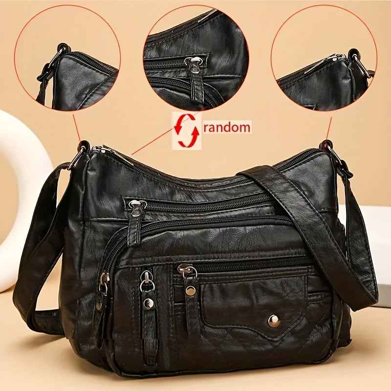 Unisex Square Crossbody Bag Stylish Casual MultiLayered