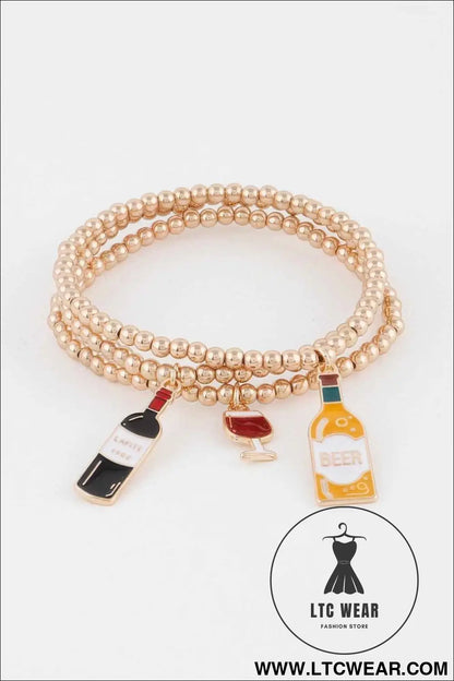 Beaded Alcohol Charm Bracelet