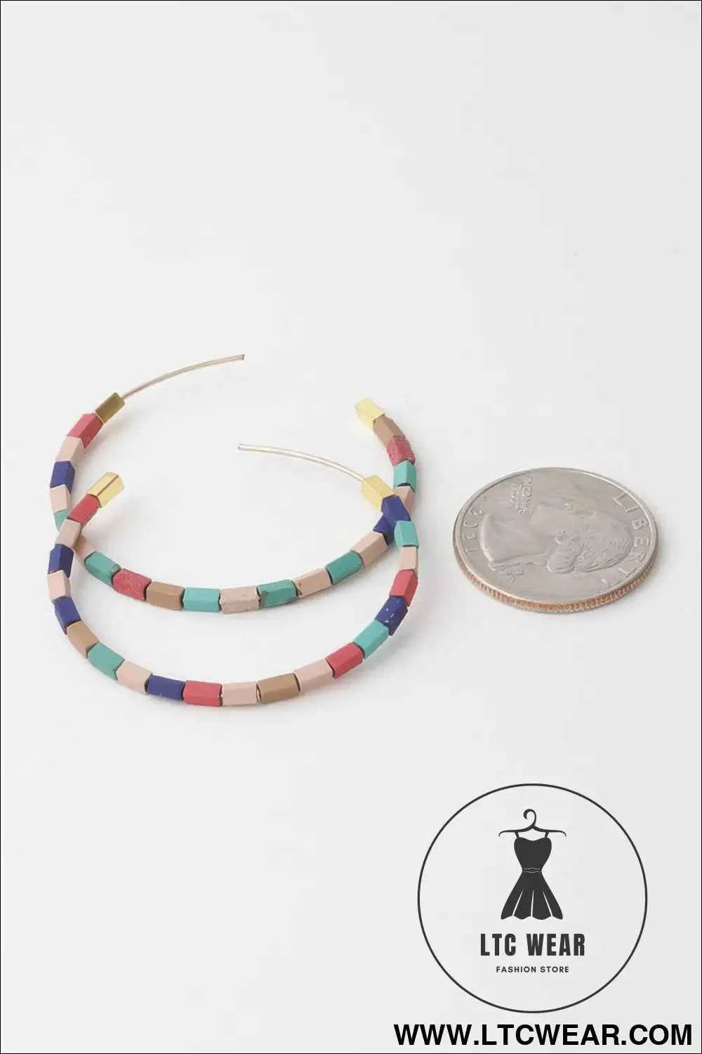 Beaded Clay Hoop Earrings