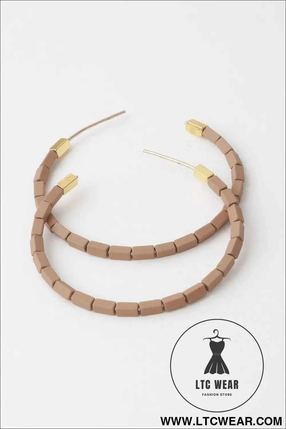 Beaded Clay Hoop Earrings