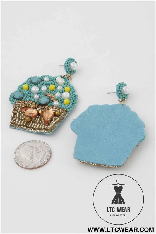 Beaded Cupcake Earrings