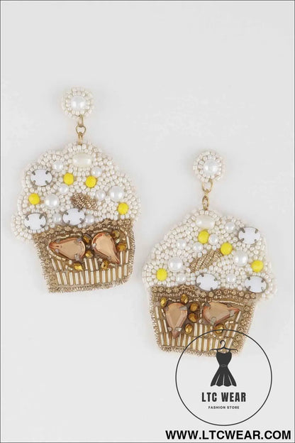 Beaded Cupcake Earrings