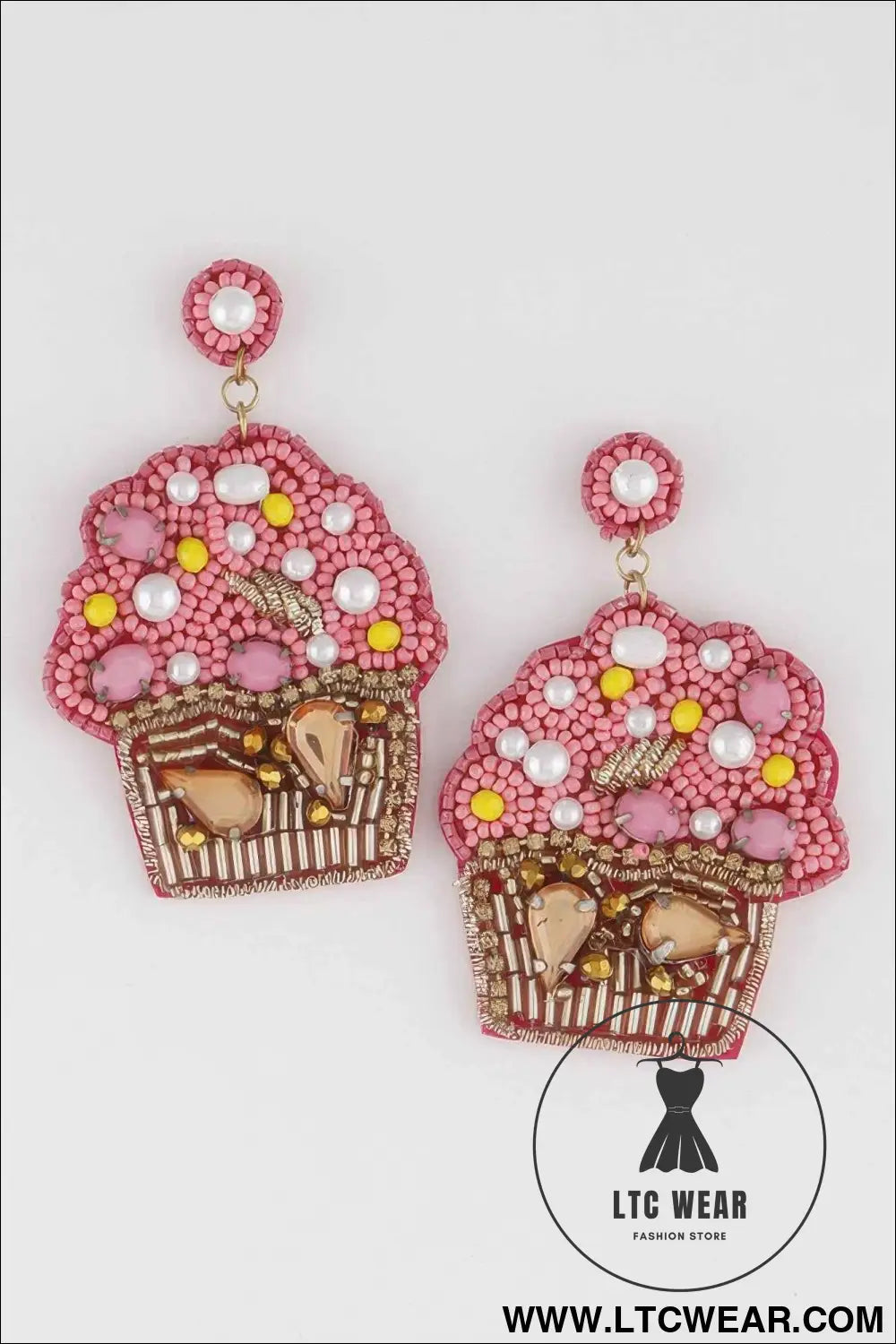 Beaded Cupcake Earrings