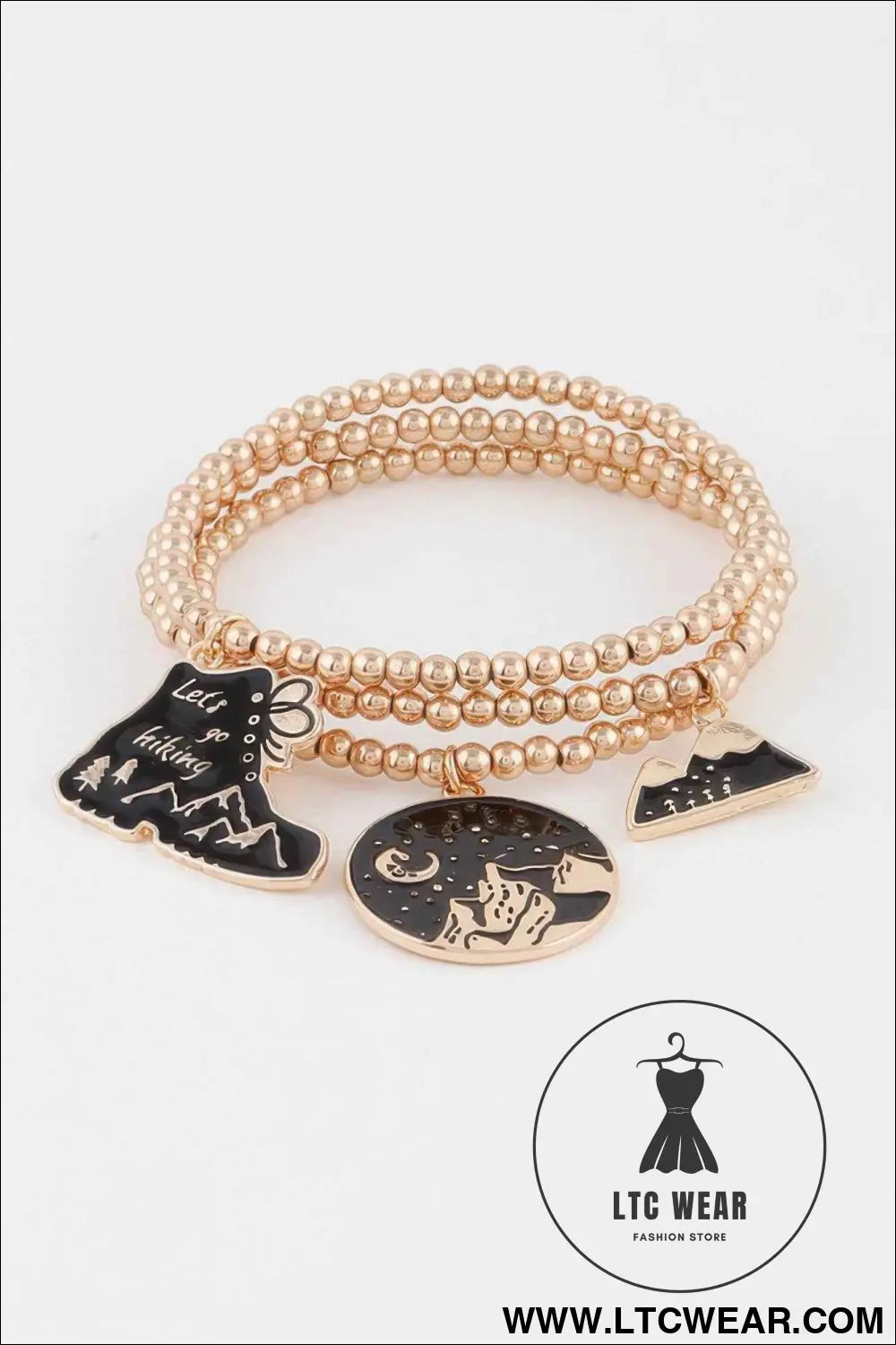 Beaded Hiking Charm Bracelet