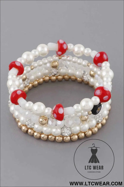 Beaded Mushroom Bracelet