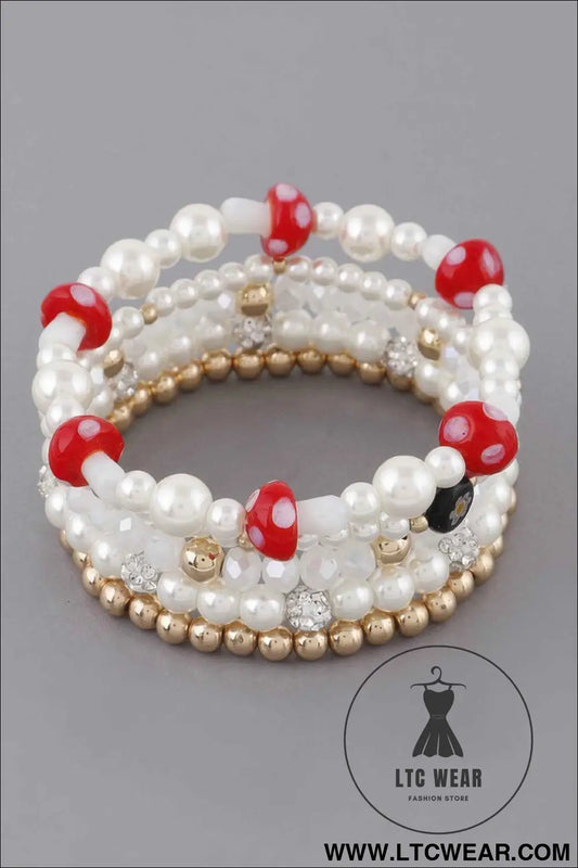 Beaded Mushroom Bracelet