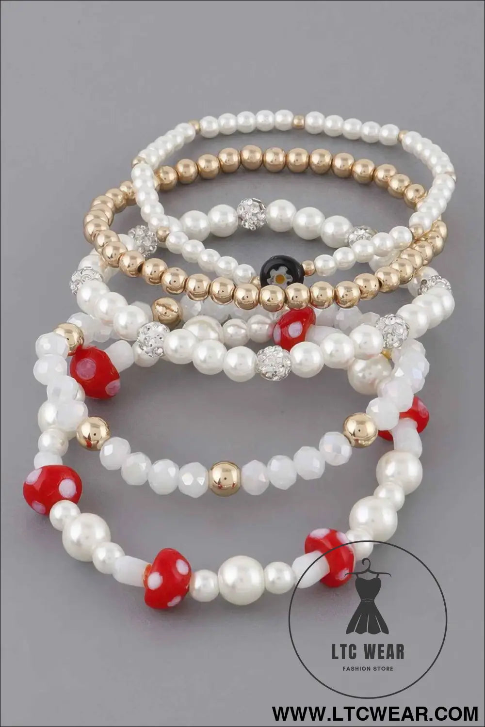 Beaded Mushroom Bracelet