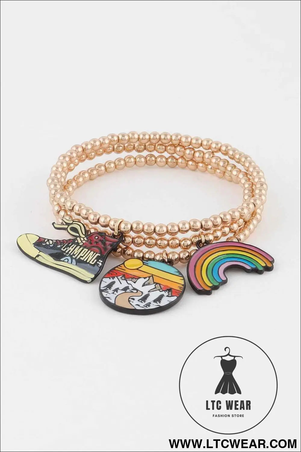 Beaded Travel Charm Bracelet