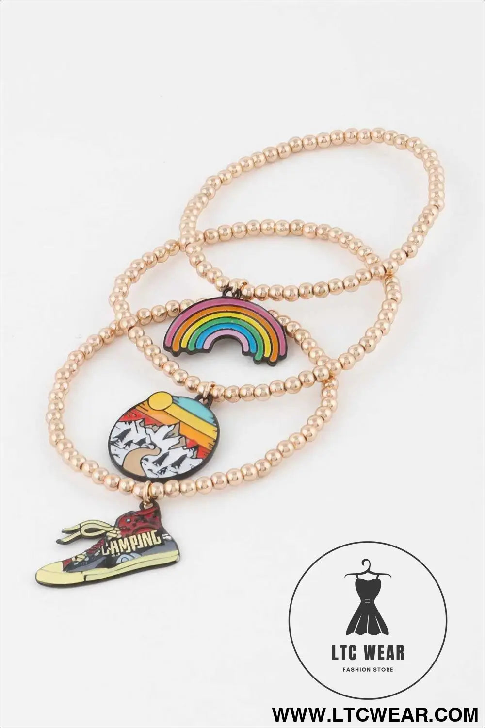 Beaded Travel Charm Bracelet