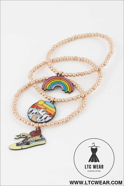 Beaded Travel Charm Bracelet