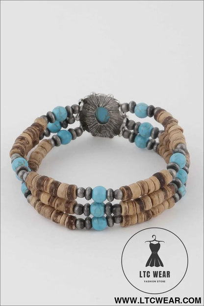 Beaded Vintage Stone Bracelet