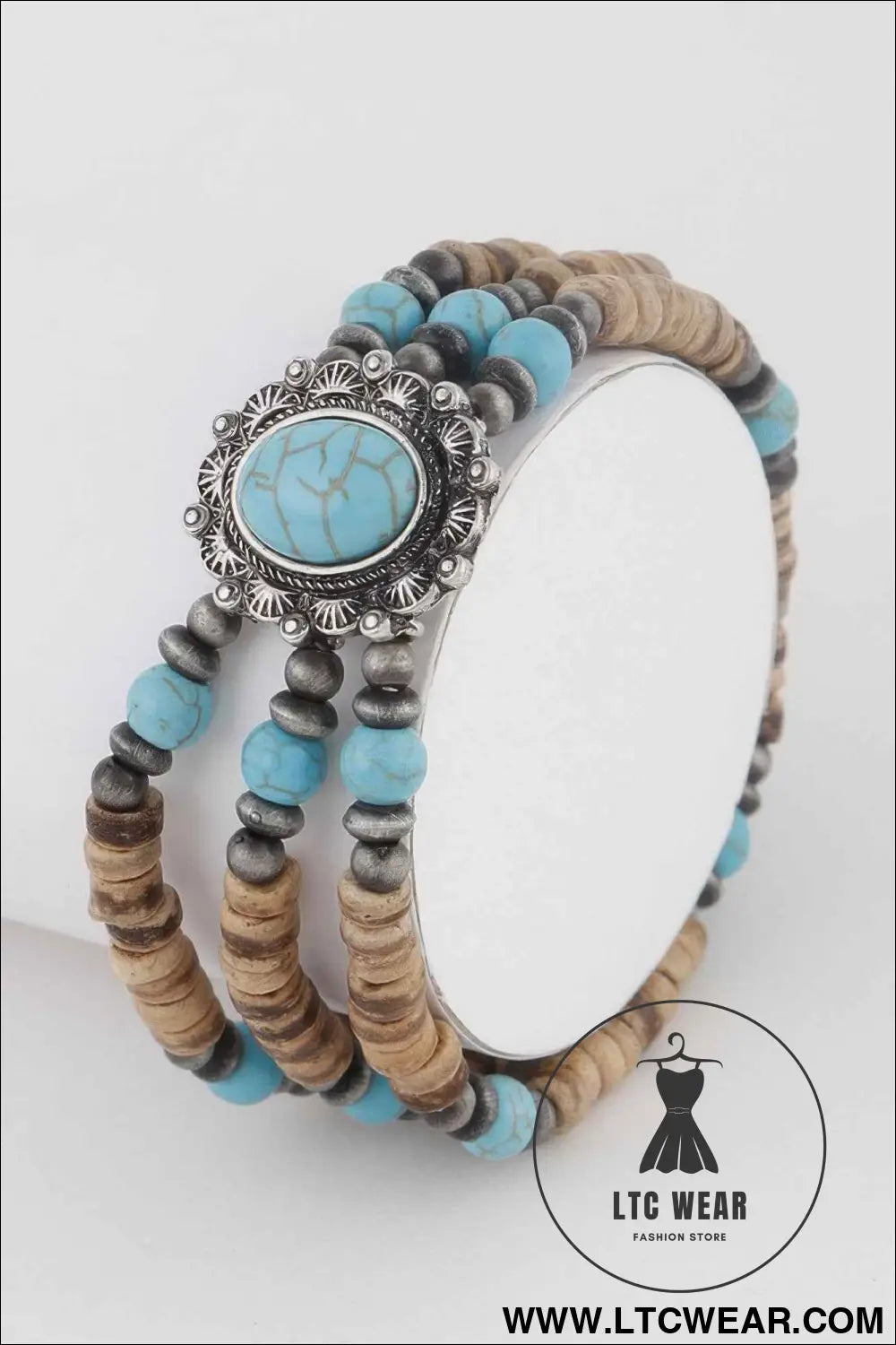 Beaded Vintage Stone Bracelet
