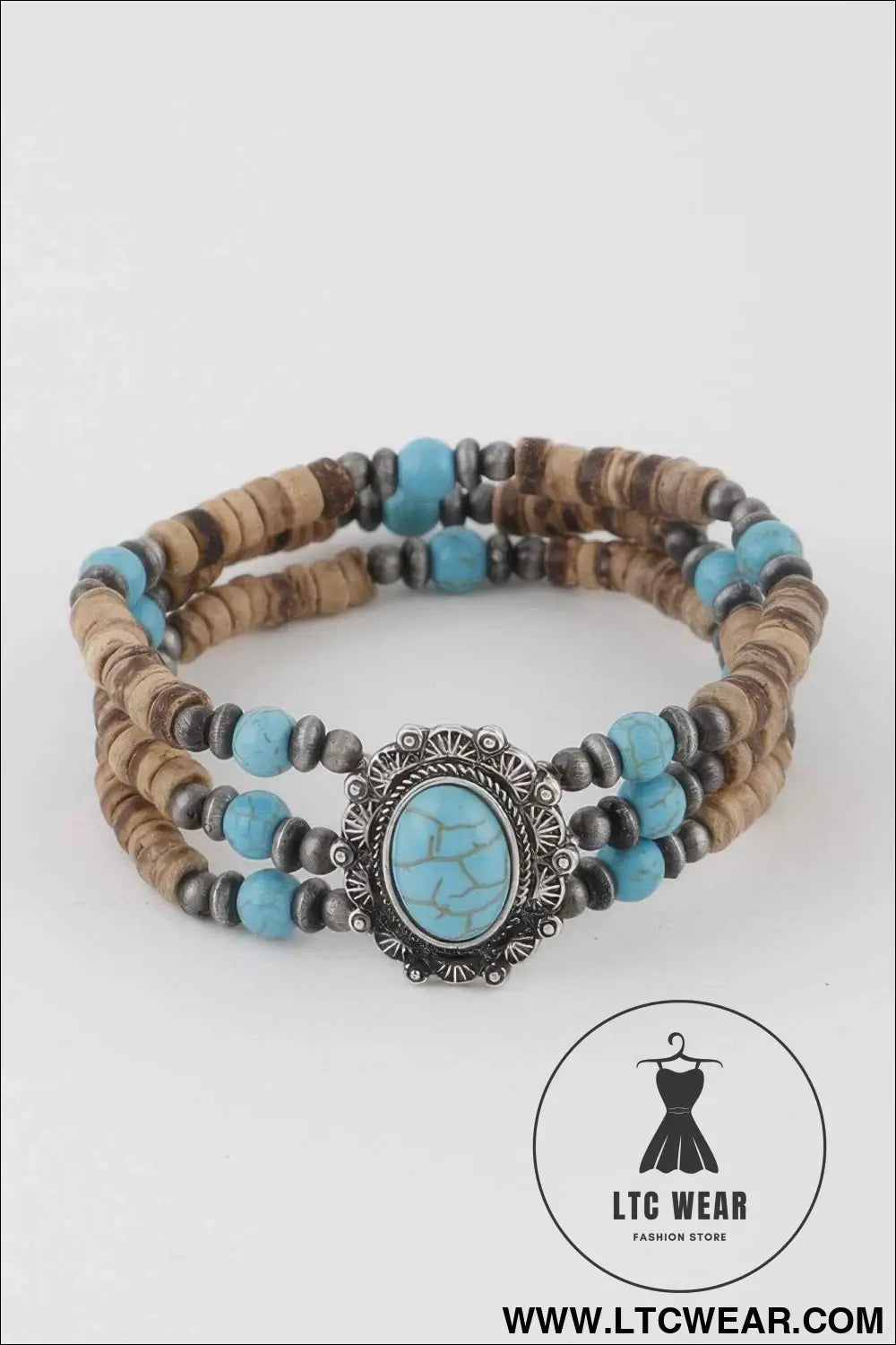 Beaded Vintage Stone Bracelet