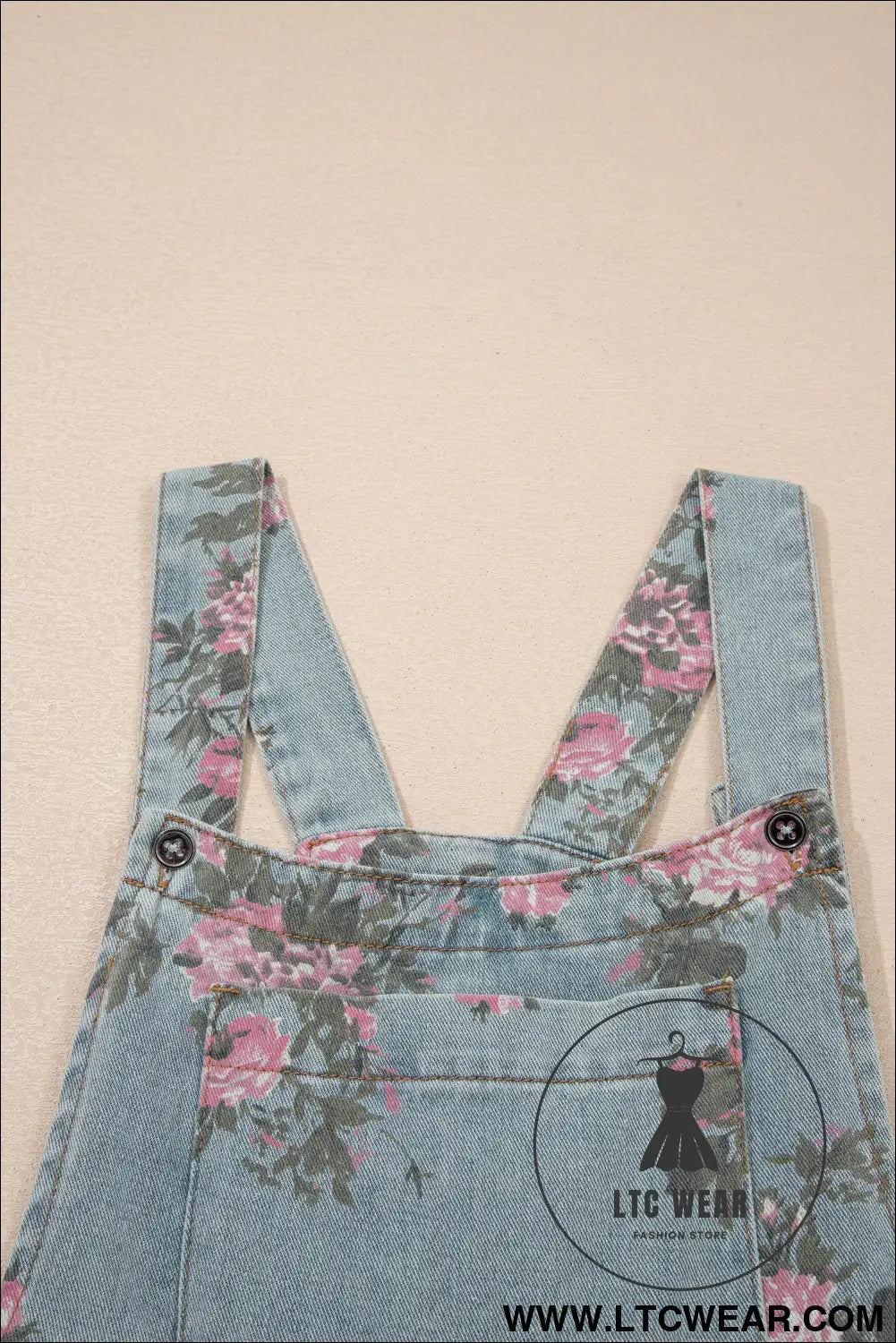 Beau blue floral print pleated high waist wide leg denim jumpsuit - jumpsuits & rompers