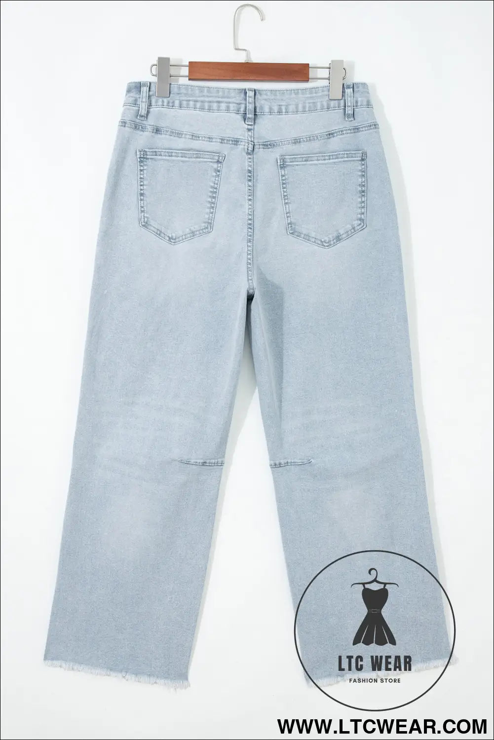 Beau blue frayed cropped straight jeans - jeans