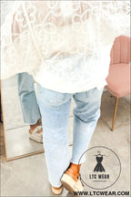 Beau blue frayed cropped straight jeans - jeans
