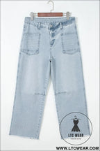 Beau blue frayed cropped straight jeans - jeans