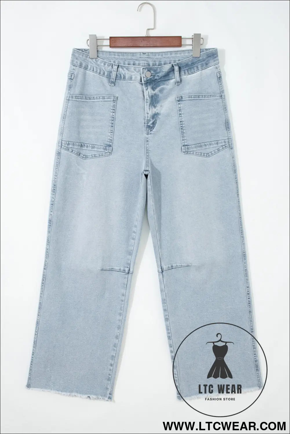 Beau blue frayed cropped straight jeans - jeans