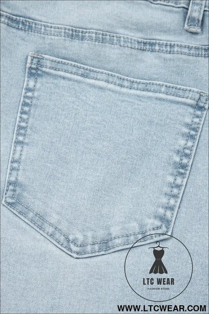 Beau blue frayed cropped straight jeans - jeans